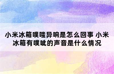 小米冰箱噗嗤异响是怎么回事 小米冰箱有噗呲的声音是什么情况